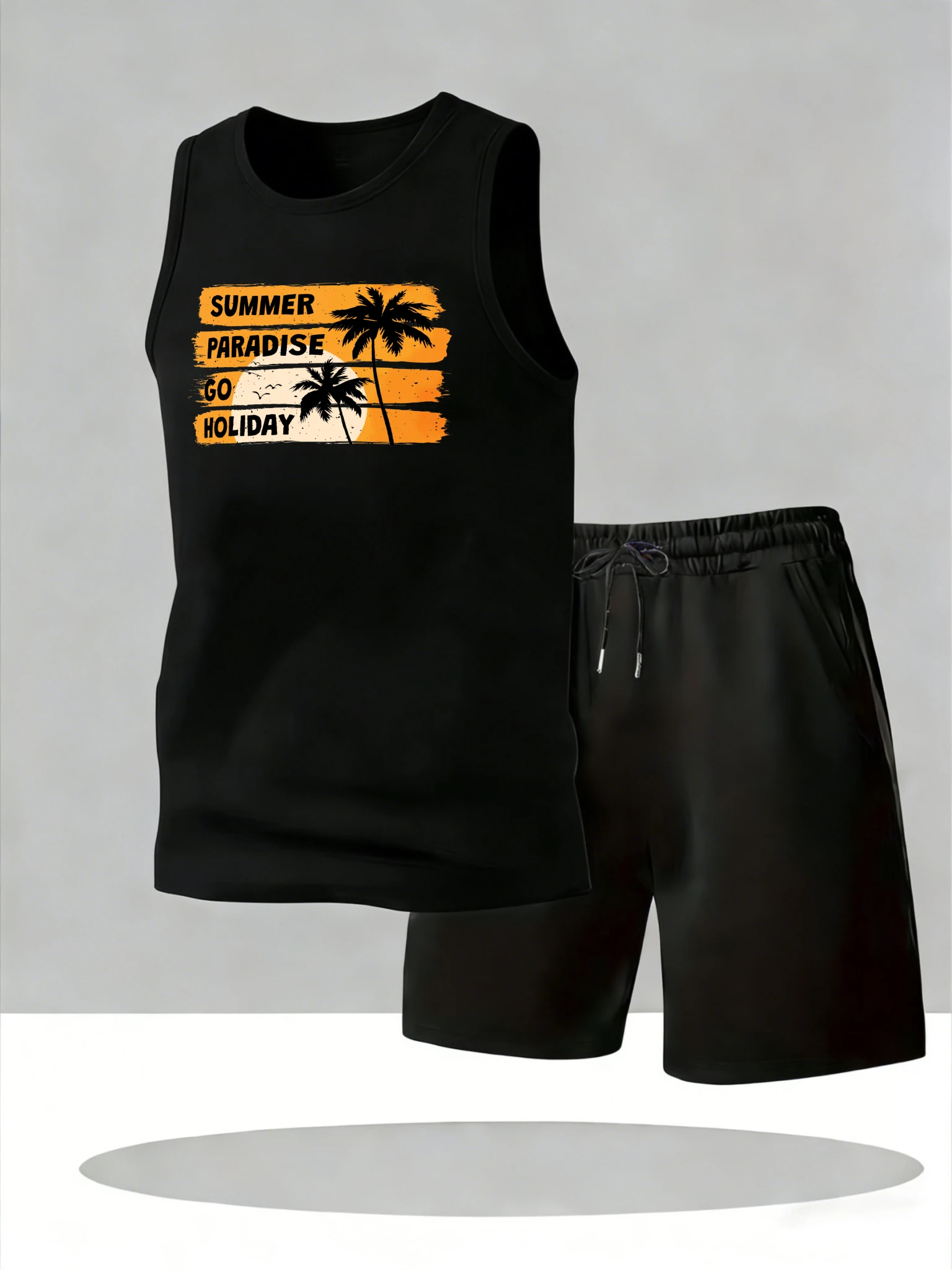 

Men's Tank Top Sets 2026 Summer Quick drying beach crewneck Y2k tracksuits running Breathable Tracksuit men oversize sports