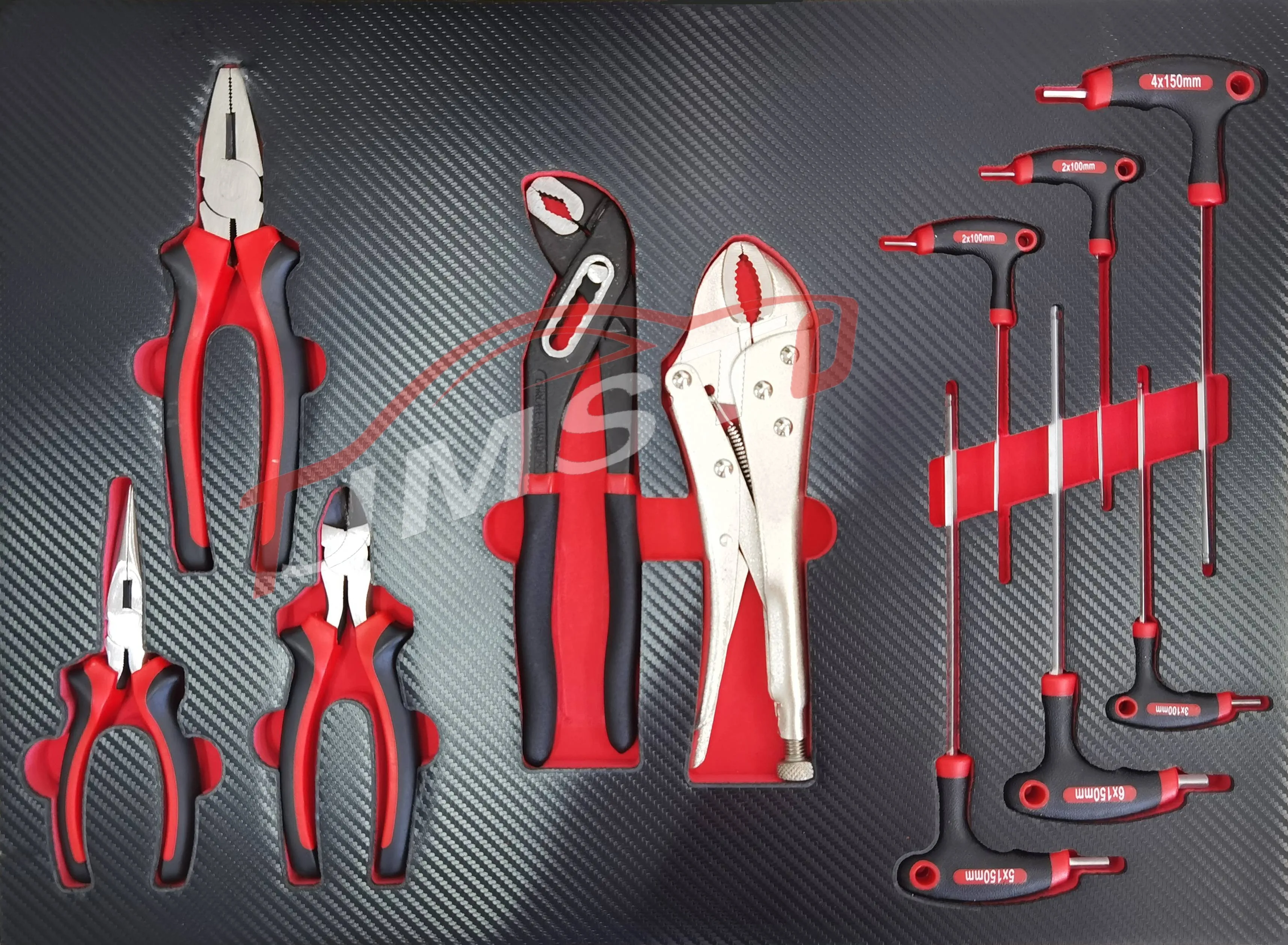 Black And Red 201PCS Mechanic Tools Set Box OEM Mobile Garage Tool Cabinet With 7 Drawers SPCC Material
