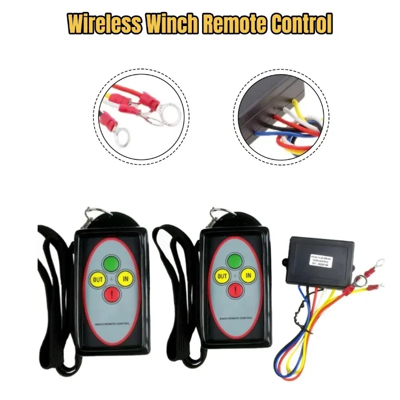 12V 24V Heavy Duty Wireless Winch Remote Control Handset for 4x4 ATV SUV Off Road Vehicle Repair Measuring Accessory