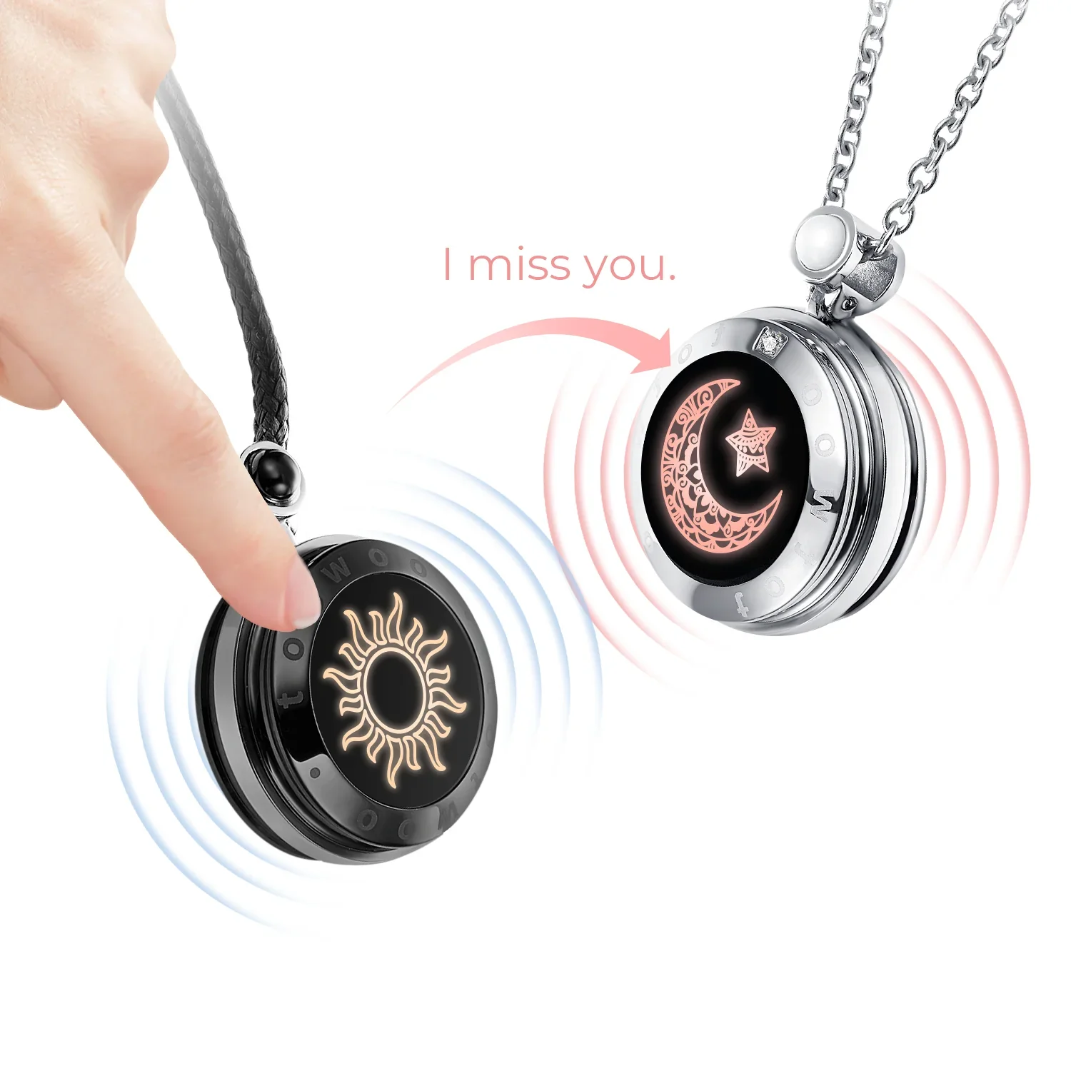 Jewelry Necklaces Unique Smart Necklace Couples Day Gift Wearable Devices Longdistance Touch for Couples