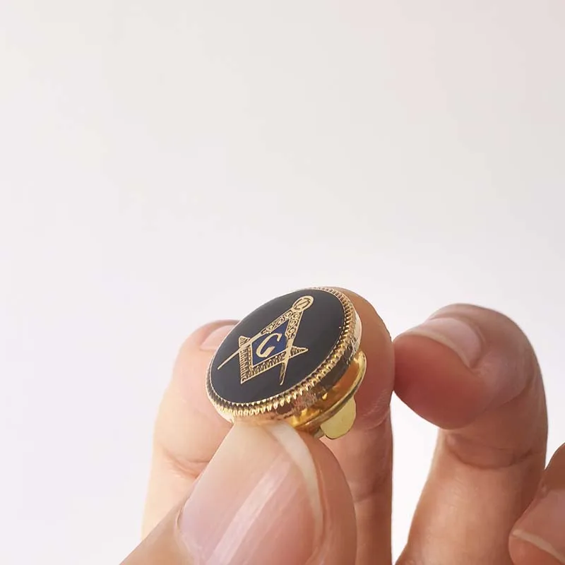 

100pcs Square and Compass Lapel Pin Masonic Metal Badge Soft Enamel Brooch