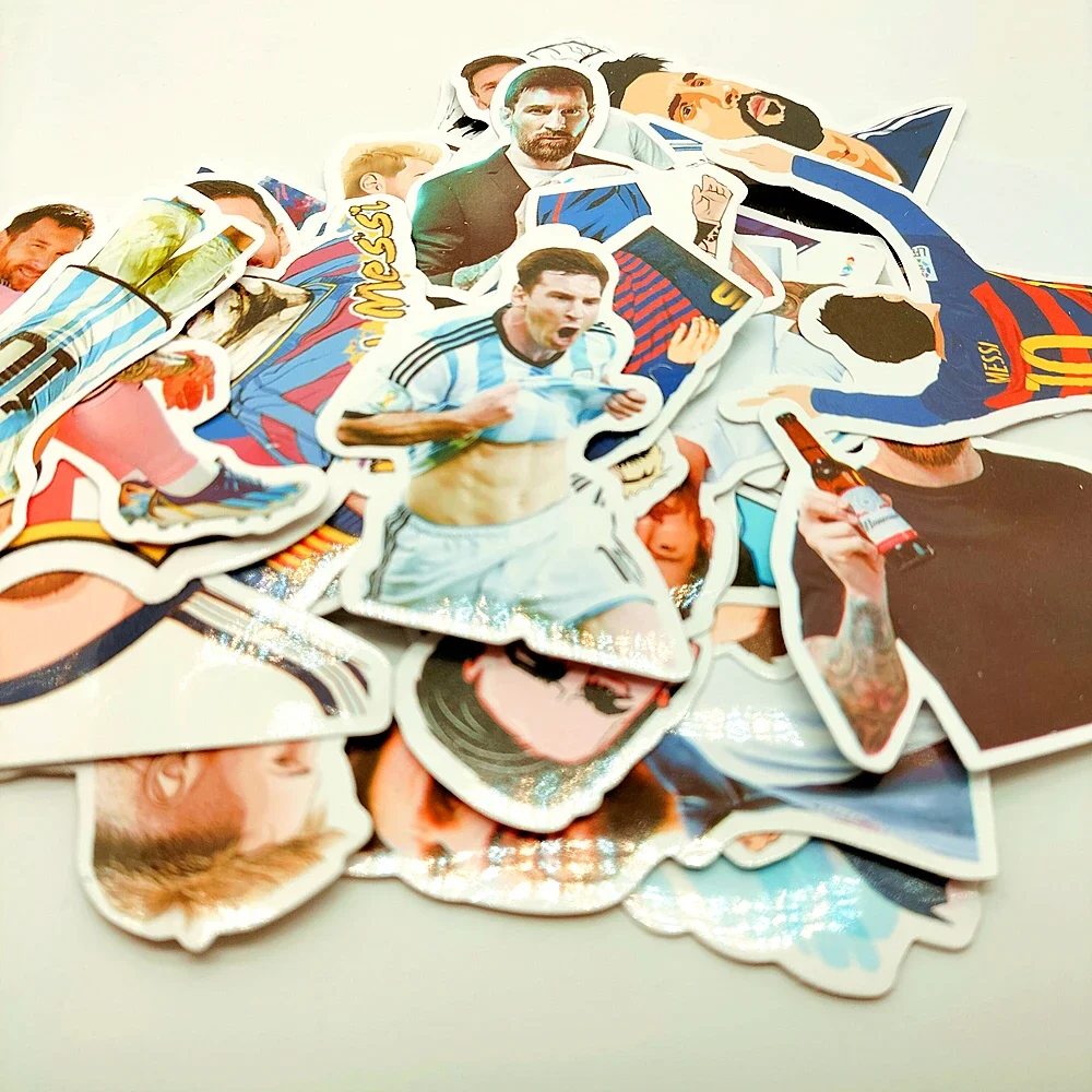 100 ชิ้น Super Star ฟุตบอล Messi สติ๊กเกอร์ติดผนัง, ไวนิลกันน้ําแล็ปท็อปสติกเกอร์ขวดน้ําสําหรับ Aldults Boys วัยรุ่น, Messi
