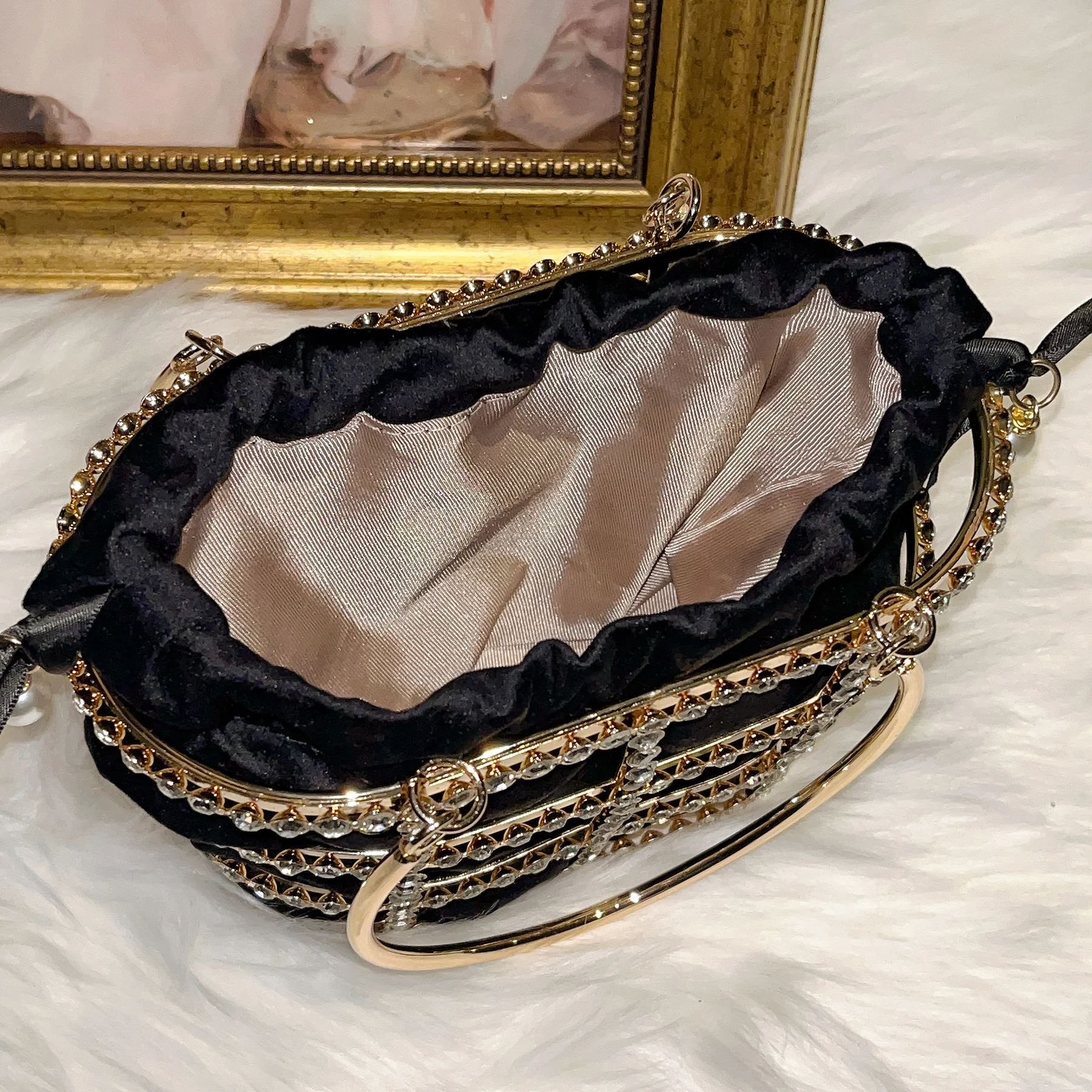 Luxe ijzeren diamanten decoratie metalen emmerkooi clutch avondpakket bruiloft Valentijnsdag of feestcadeau