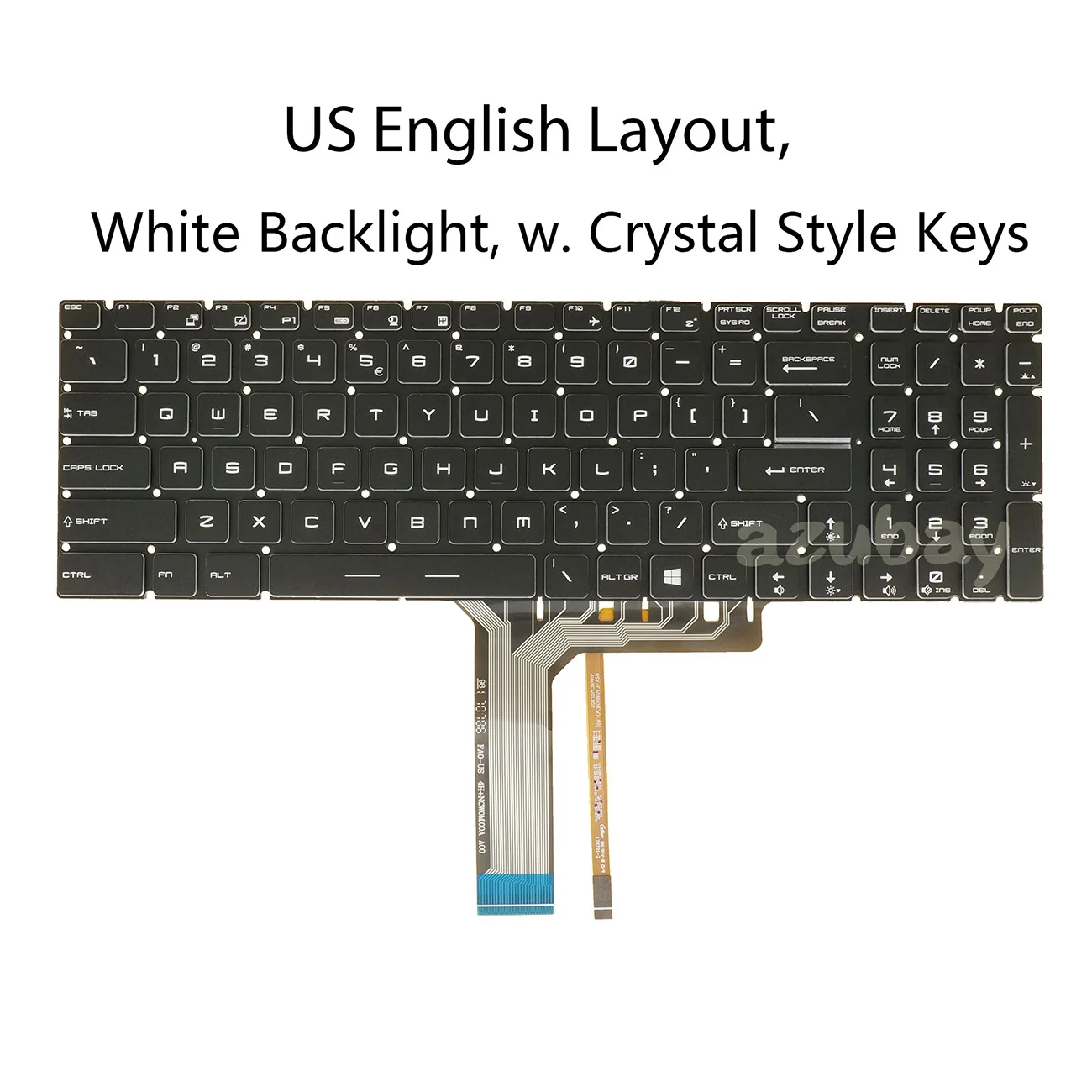 US English White Backlit Keyboard For MSI MS-16JB MS-16J9 MS-16JD MS-16JC MS-179C GT72 GT72S GT62VR GT72VR GT73VR GS60 GS70