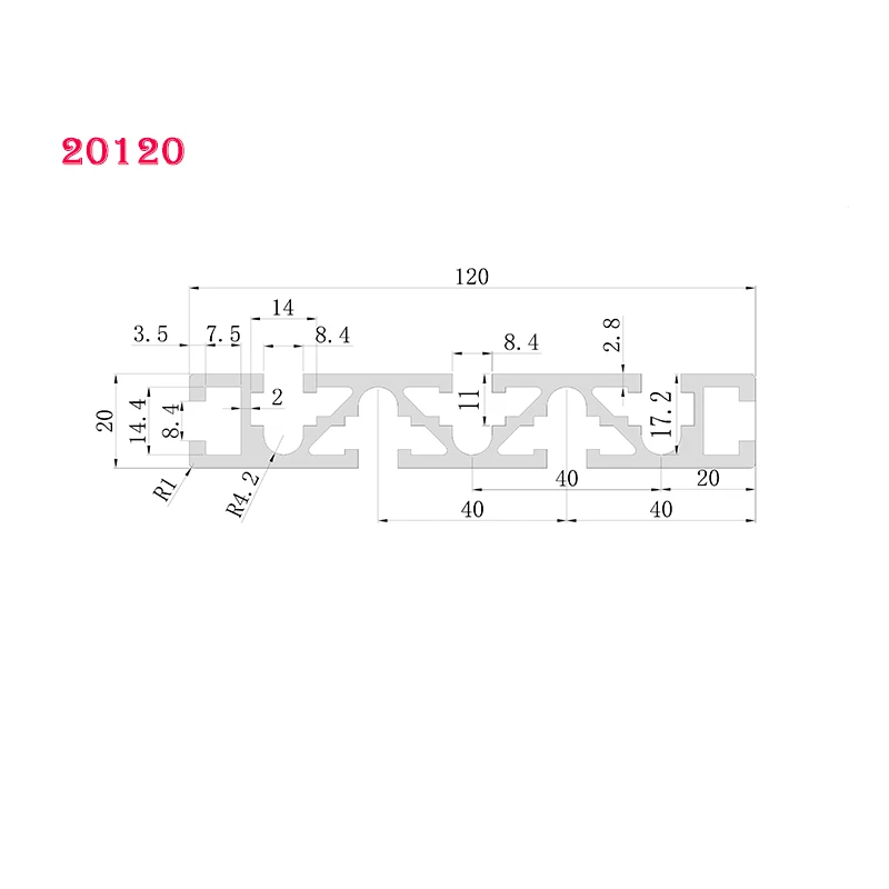 1 pz 20120 profilo in alluminio estruso anodizzato guida lineare fai da te CNC 3D macchina per incidere della stampante 100 200 300 400 500 600 800