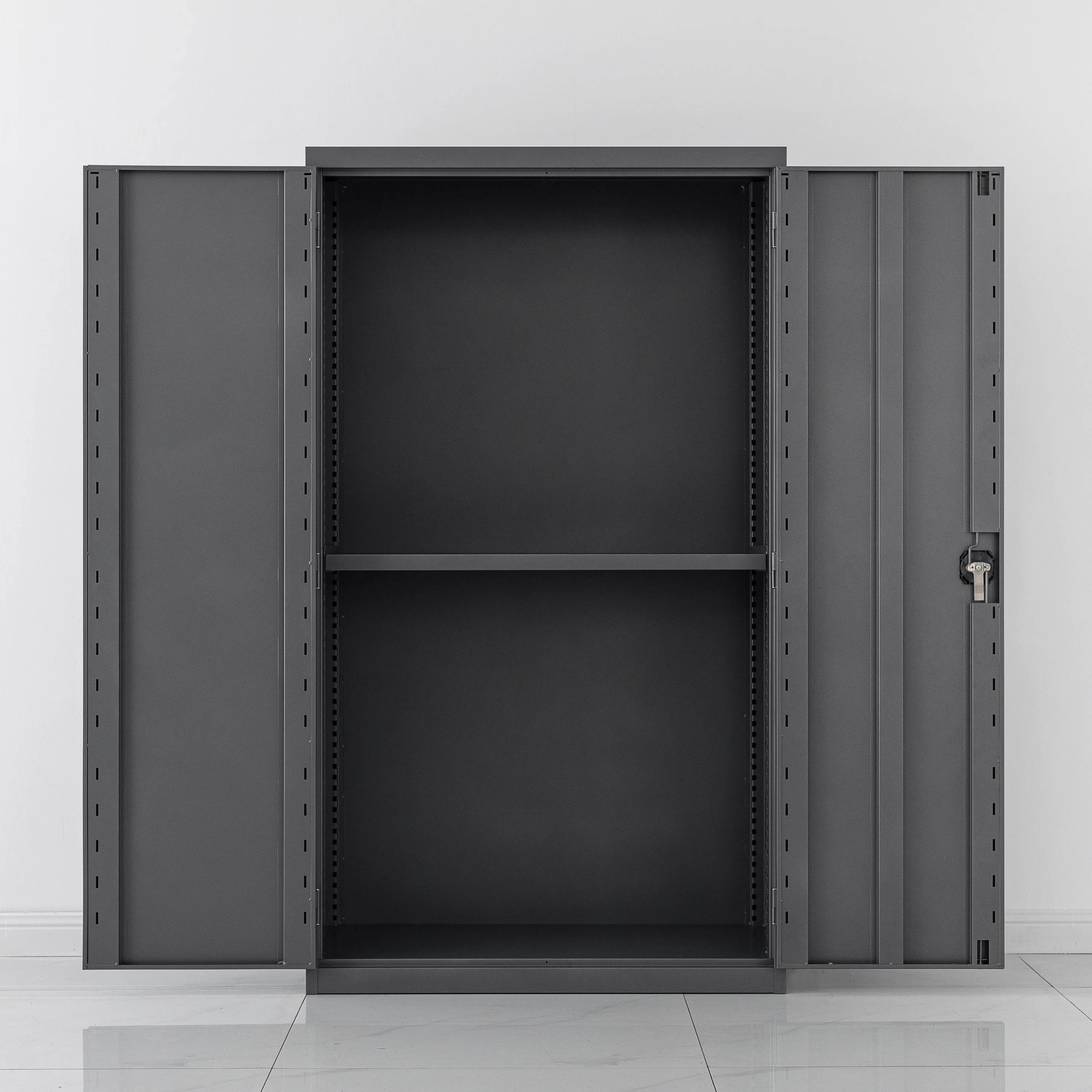 Workshop Storage Equipment Cabinet 2 Swing Door Metal Garage Storage Cabinet Steel Tool Cabinet 2024