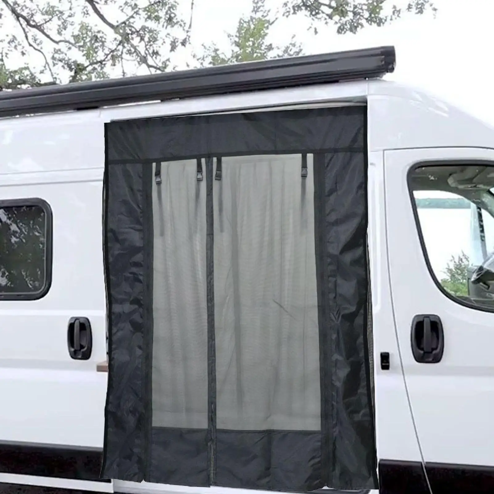 

RV Screen Door Guard Fly Screen Protectors Breathable RV Door Mesh Net Curtains Fly Sun Protectors For Travel Vehicle Camping