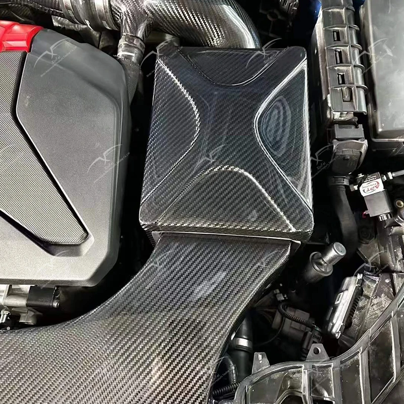 Adecuado para piezas automotrices RS3 TTRS 2.5T, Kit de sistema de admisión en frío de fibra de carbono, sistema de filtración de entrada en frío
