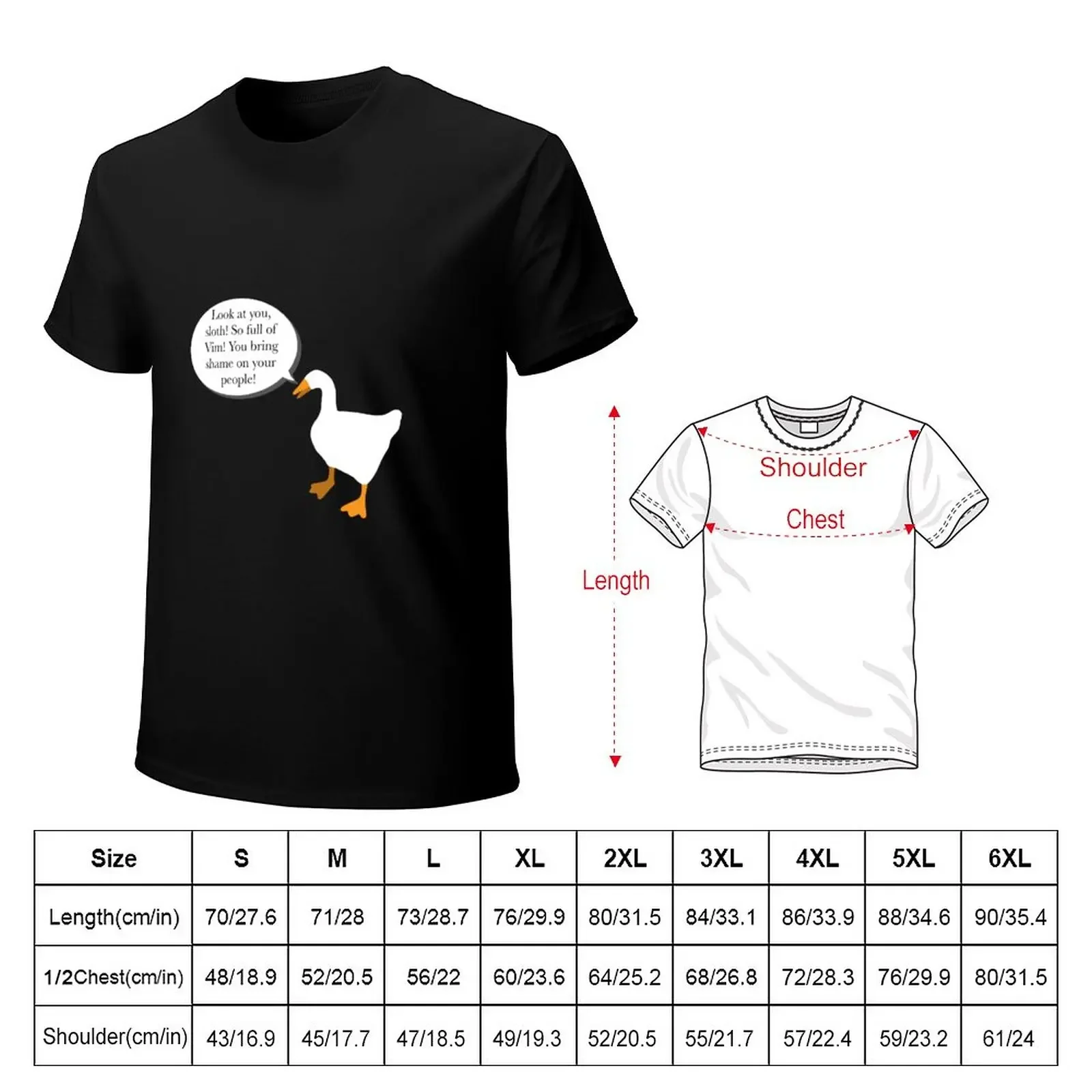 Goose from James Acaster’s Sloth Fable Story T-Shirt graphics heavyweights blacks t shirt for men