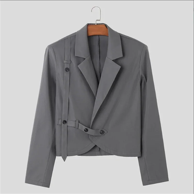 

High-quality grey spring and autumn business suits, custom-sized single-layer fashionable men's extra-large coat