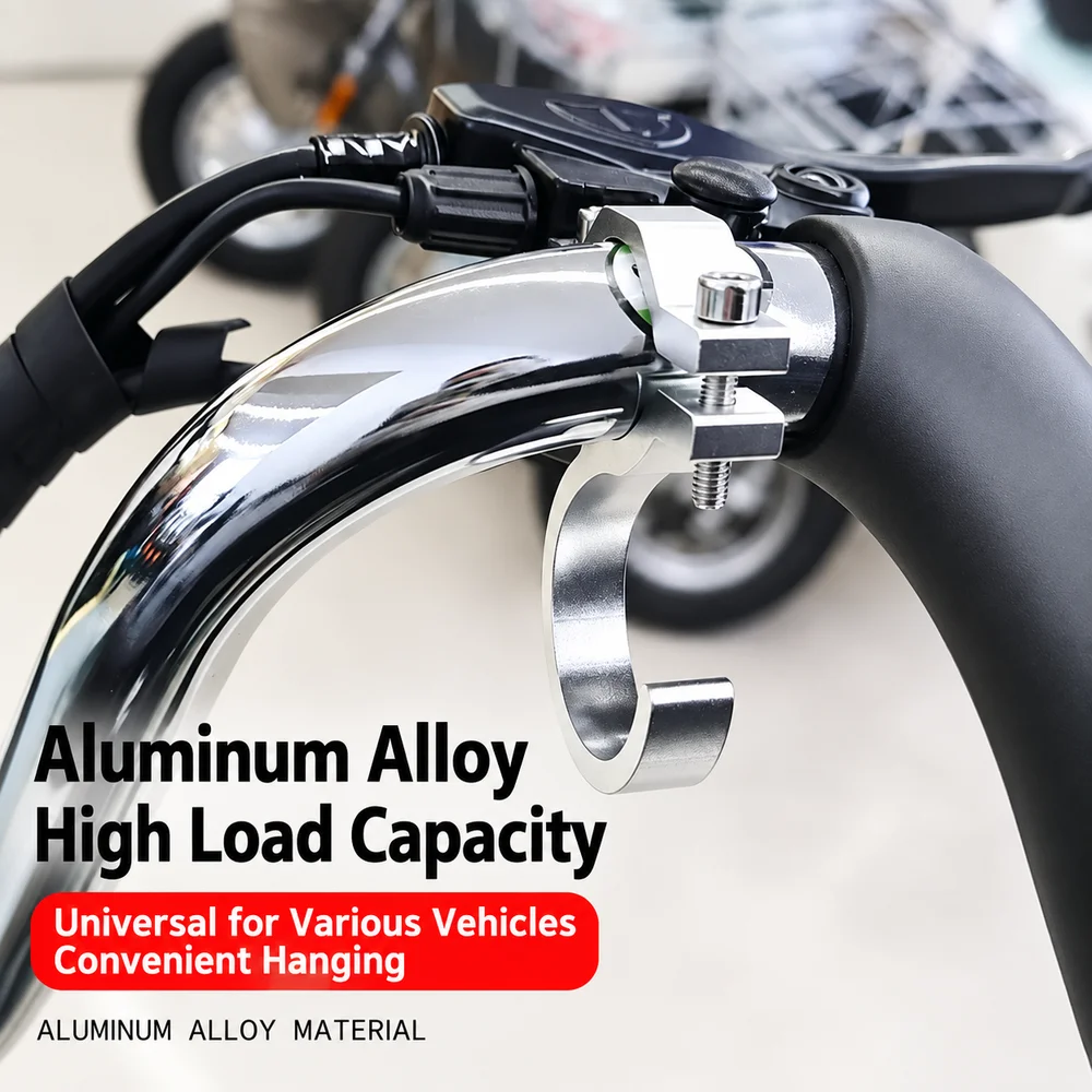 1Pcs Aluminum Alloy Motorcycle Handlebar Hook Gold Tone Hexagon Wrench Handlebar Storage Hook Arc Shape No Drilling