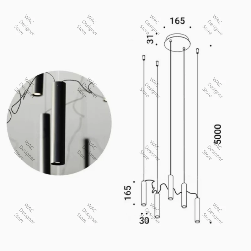 Simbiosi Suspension hanglamp Italiaanse combinatie spotlamp voor slaapkamer, woonkamer, restaurant, bar, design kroonluchter