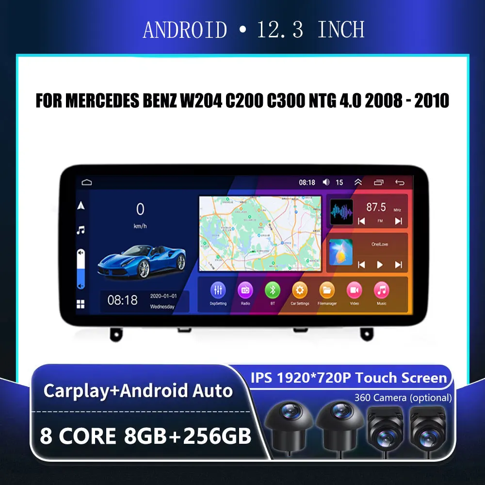 

Android OS 12,3 ''для Mercedes Benz W204 C200 C300 NTG 4,0 2008 - 2010 4G WIFI IPS экран автомобильное Стерео GPS-навигация автомобильное радио