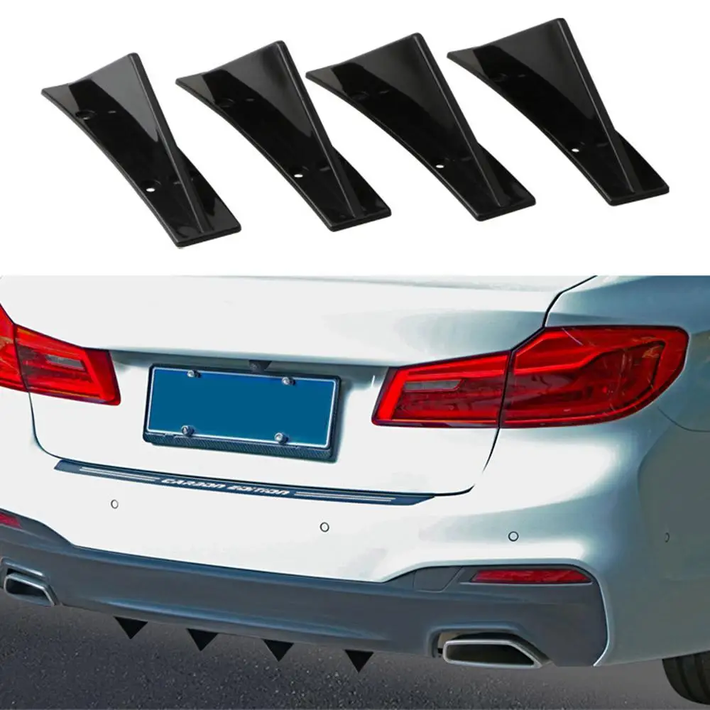 Car Rear Bumper Protector 4-Piece Set Triangle Design Universal Auto Exterior Accessories  Durable and Scratch-Resistant