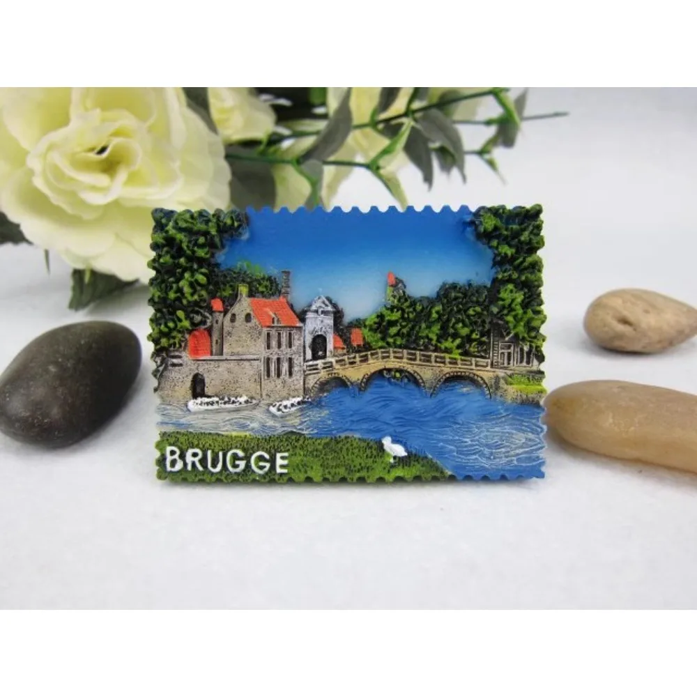 Belgium Bruges Fridge Magnets Souvenir Mini Fridge Stickers Home Decor Cute Refrigerator Magnet