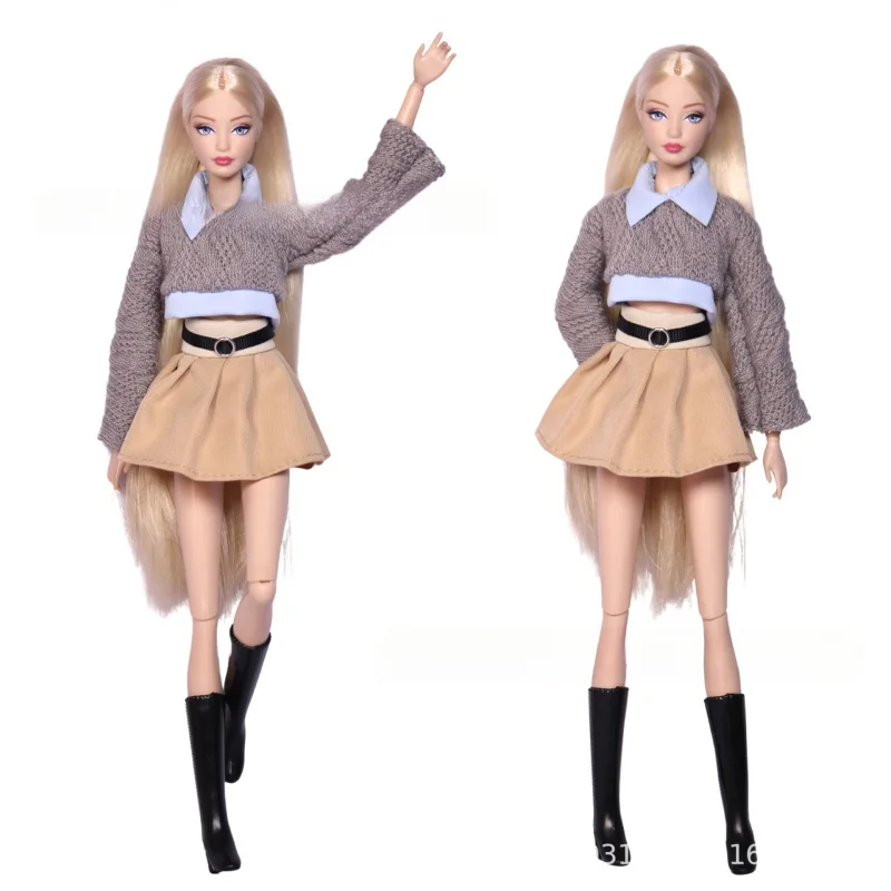 Handmade เสื้อขนสัตว์ชุด 11.5 นิ้ว 30 ซม.ตุ๊กตา BJD เสื้อผ้าชุดแต่งหน้าแต่งตัว DIY Dress-Up ของเล่นของขวัญตุ๊กตาอุปกรณ์เสริม