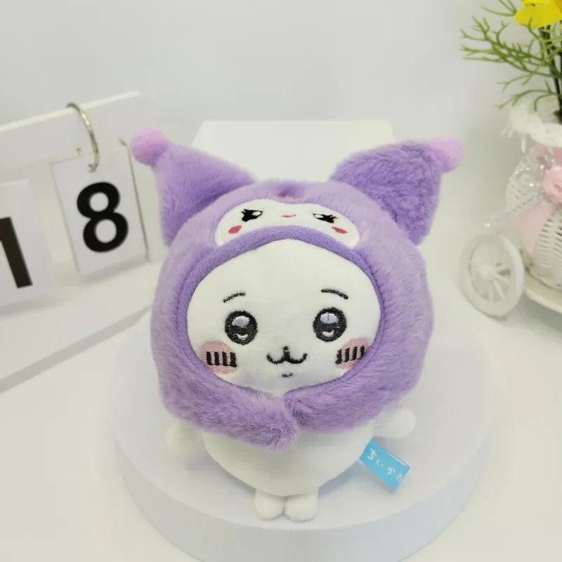 Cute Chiikawa Plush Doll Sanrio Kuromi Cinnamoroll Melody Hello Kitty Alien Doll Clothes Headgear Doll Pendant Children's Toys