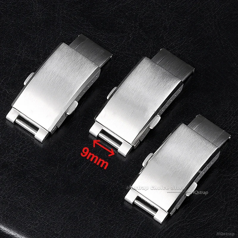 Solid Stainless Steel Watch Clasp for Rolex Submariner Daytona Luxury Adjustable Folding Buckle Premium Metal Clasp 9×16mm