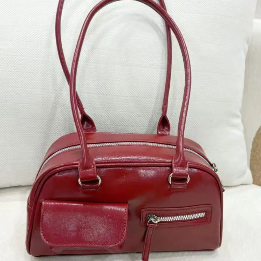 

Повседневная сумка большой вместимости в корейском стиле, однотонная сумка в стиле ретро, портативная сумка для подмышек во французском стиле с дизайном меньшинств