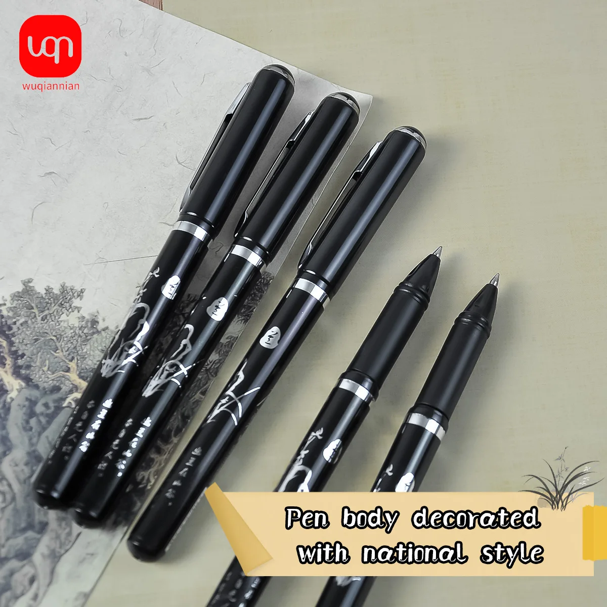 WQN 4/8/12pcs Simple Black Carbon Ballpoint Pens, Smooth and Easy to Write, Suitable for School Signatures