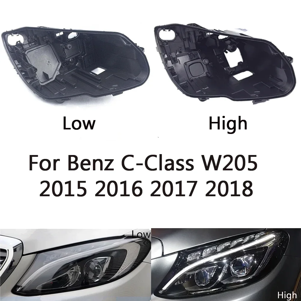 

HTTCY Основание фары для Benz C-Class W205 2015 2016 2017 2018 Дом фар автомобиля Задняя база Передняя авто Фара Задний дом
