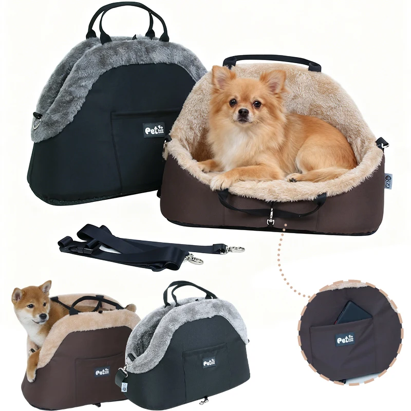 

Pet Travel Breathable Handbag Winter Warm Plush Pet Carrying Bag Dog and Cat Can Be Shouldered or Handheld Crossbody Bag 애완동물 가방