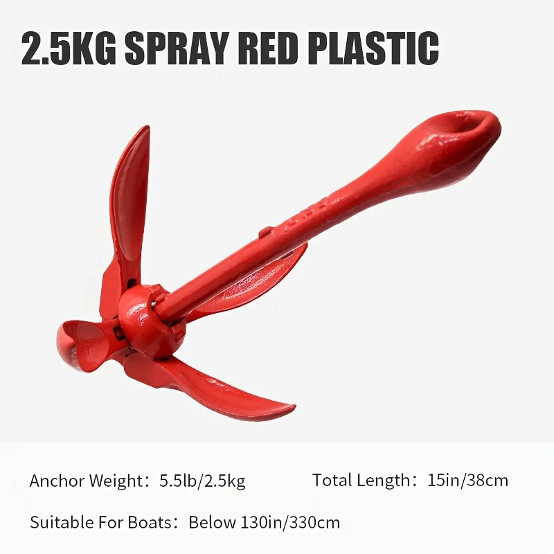 KOETSU Marine Kajak-Anker-Set - 5,5lb Klappanker, geeignet für Angelkajaks, lässt sich für einfache Lagerung und Transport zusammenklappen. – Detail 5