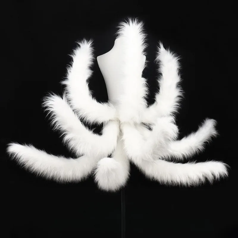 

Anime Game Cosplay Props Tail Animal Fox White Tails for Women Men Stage Performance Holiday Halloween Party Roleplay Outfit