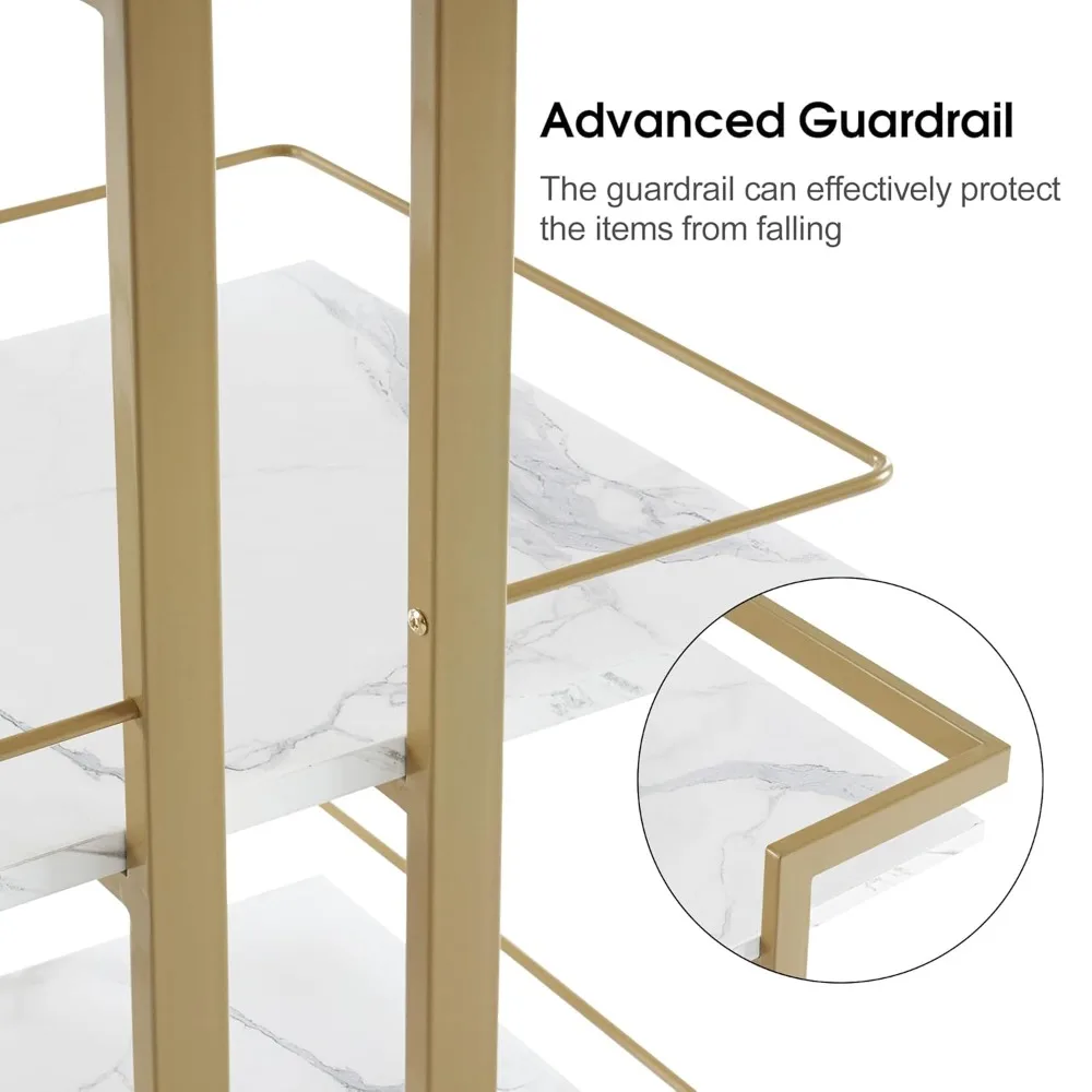 Carrello Multiuso per Salone, Carrello da Barbiere in Metallo con Ruote, Carrello Dorato per Estetista, Personalizzabile