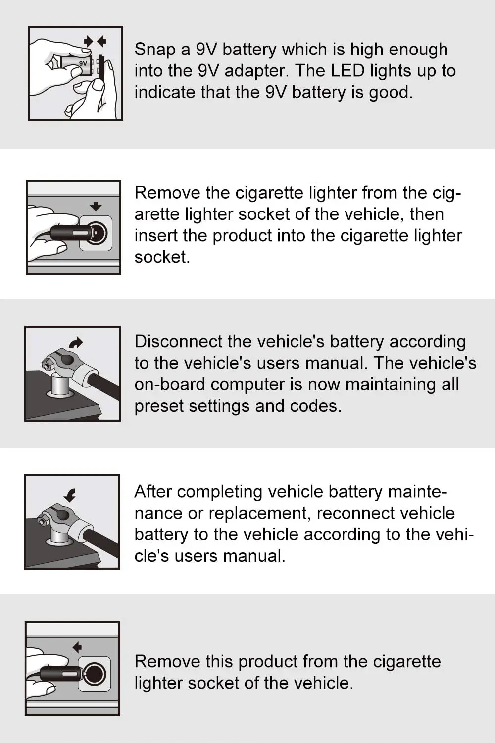 Car Battery Memory Saver Save Computer Code Radio Code Automotive Setting Keeper Auto Vehicle Computer Memory Saver