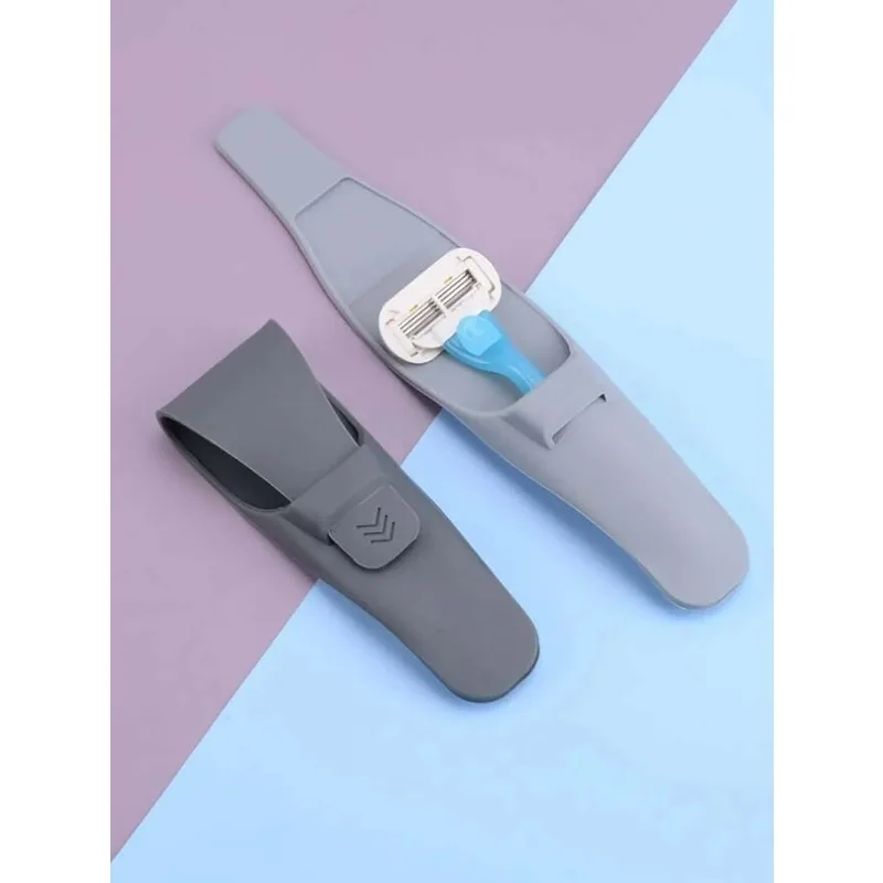 1PC-Silicone Razor Portable Holder Box Manual Shaver Protector Cover Portable Waterproof Shaving Accessories Razor Storage Box C