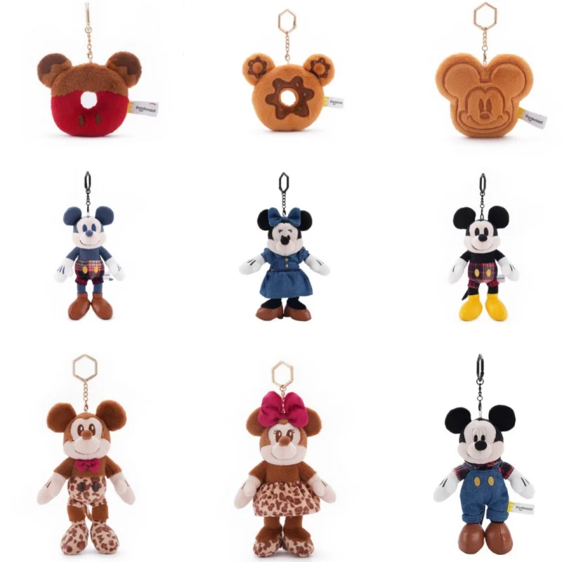 Bonecos de Pelúcia Clássicos do Anime Micky Mouse, Chaveiros Pequenos, Pendentes para Bolsas, Presentes de Natal e Aniversário