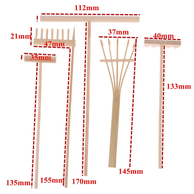 Rastrillo de bambú Zen para jardín, herramientas de meditación, decoración del hogar, relajación hecha a mano, 5 unidades