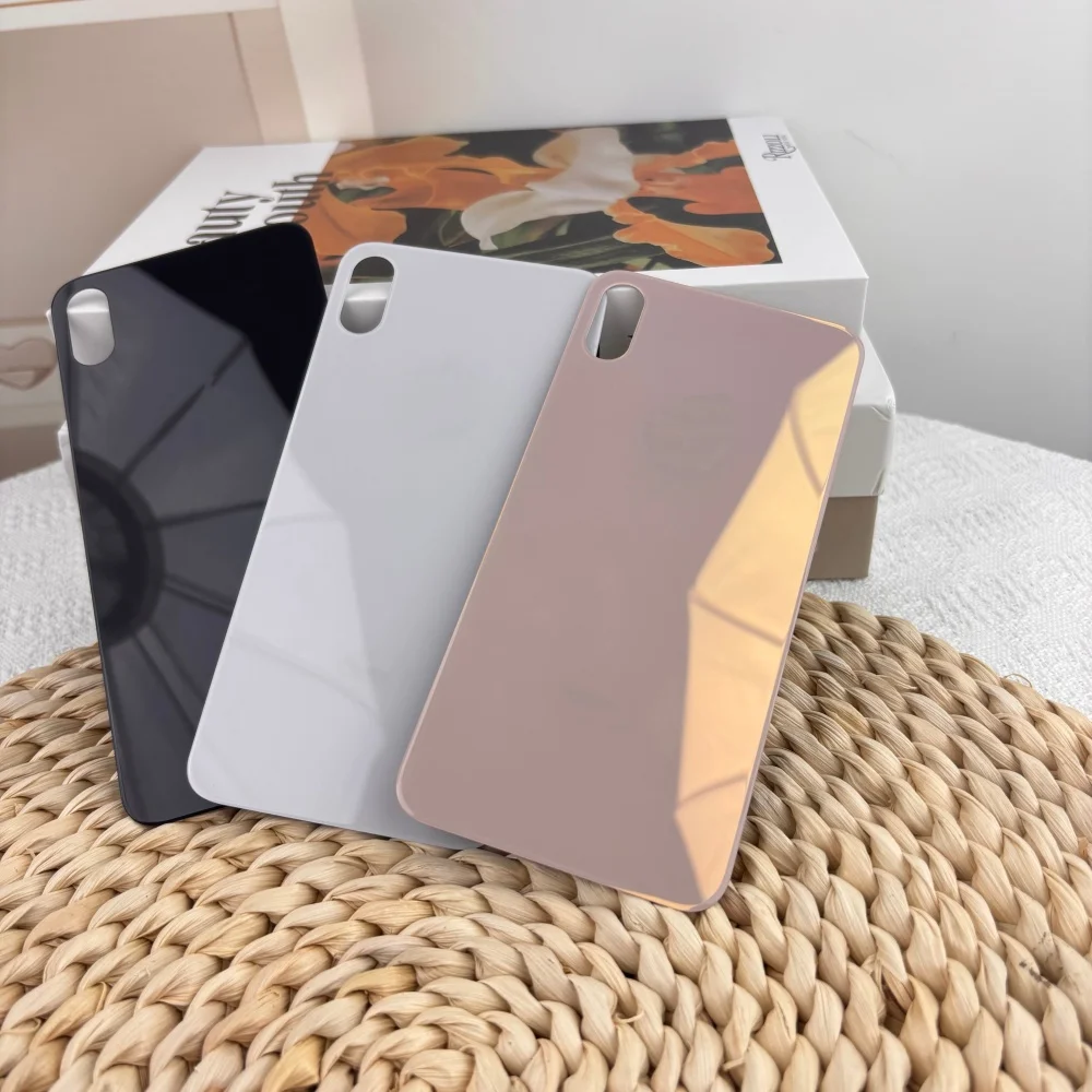 For Apple iPhone X XS XS Max Back Glass Battery Cover,Big Hole Rear Door Housing Panel Replacement Repair Parts Multi Color Case