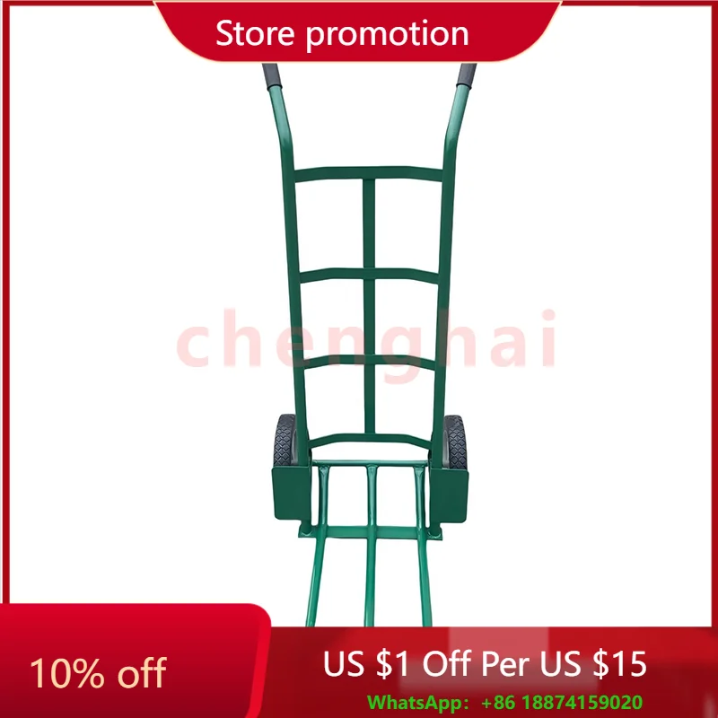 

Green Hand Truck with 2 Wheels, Heavy-Duty Dolly Ideal for Warehouse, Retail & Residential Heavy Load Transportation