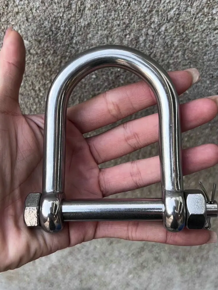 Safety Lock Pin Stainless Steel AISI304 Extra Wide Anchor Shackle Chain Wire Rope Connector