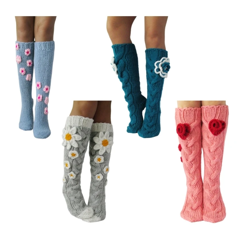 

Christmas Stockings Women Long Knitted Stockings for Girls Ladies Women Long Knitted Stockings Flat Knit Knee Socks