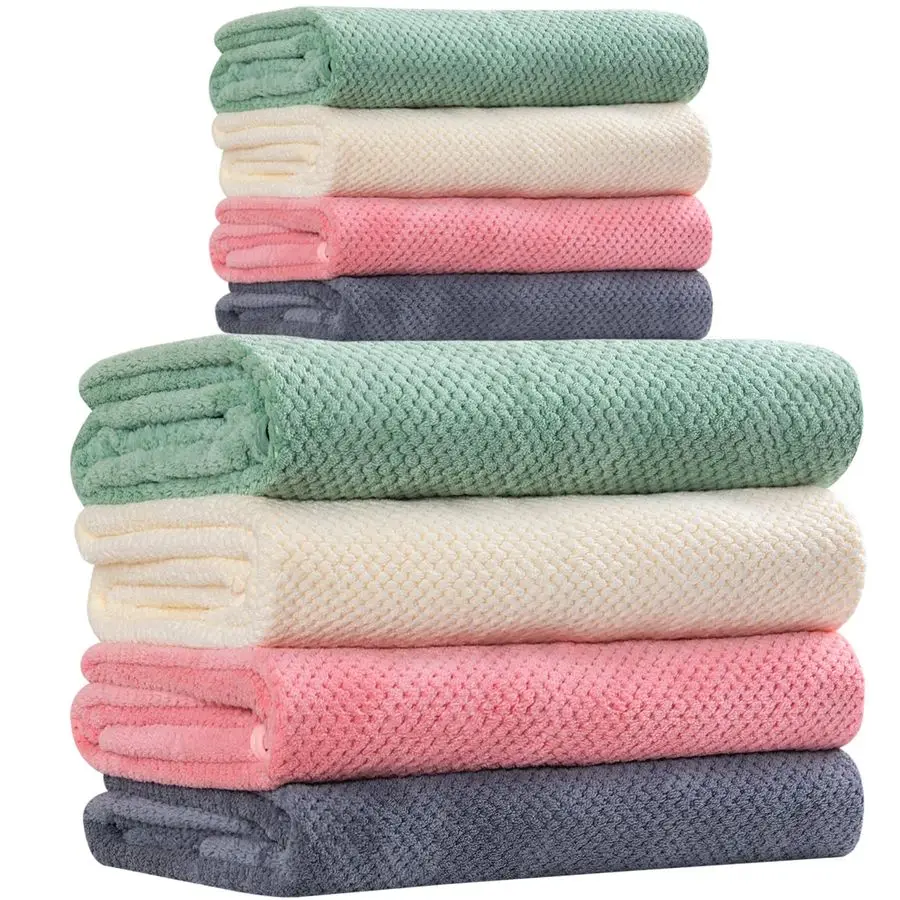 

Bath Towels 4 Colors for Shower Pool Beach Bathroom Super Absorbent,Soft,Quick Dry,Lightweight,Plush4 Bath Towels and 4 Hand Tow