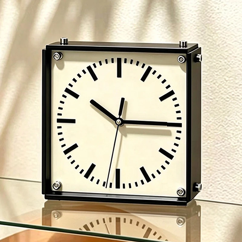 6 Inch Table Clock Acrylic Silent Desk Clock Minimalist Living Room Bedroom Office Seat Clocks Modern Household Decoration