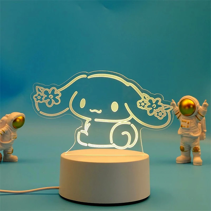 

Color LED SanrioLighting Table Lamp Cartoon Kuromi Pochacco Melody Bedside Night Light Atmosphere Light Lamp Bedroom Home Decor