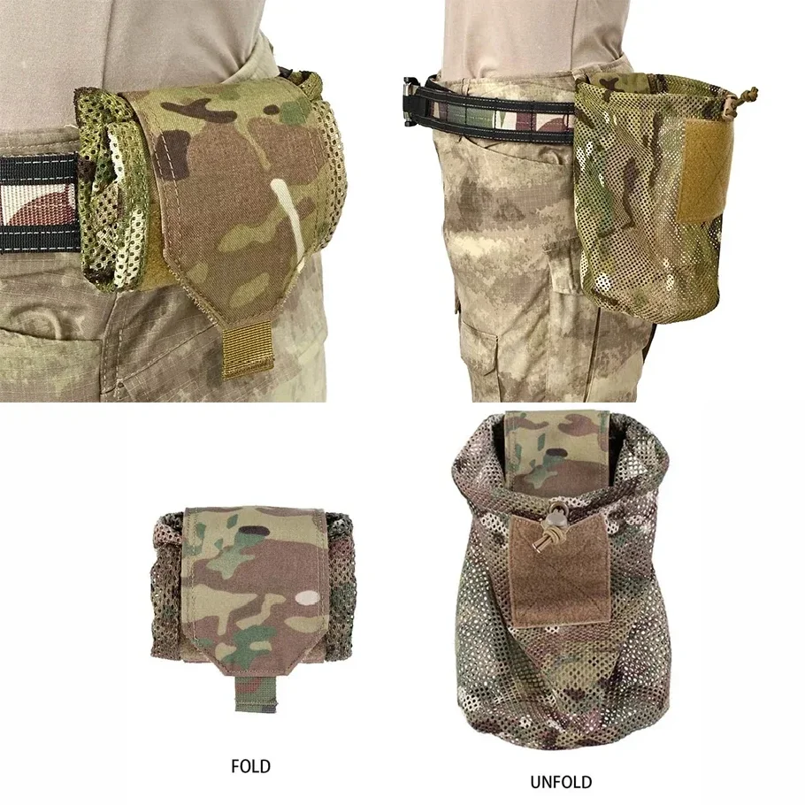 

New Roll-Up Mag Mesh Dump Pouch Magazine Mini Foldable Net Pocket EDC Tactical Outdoor Sport Hunting Bags 500D
