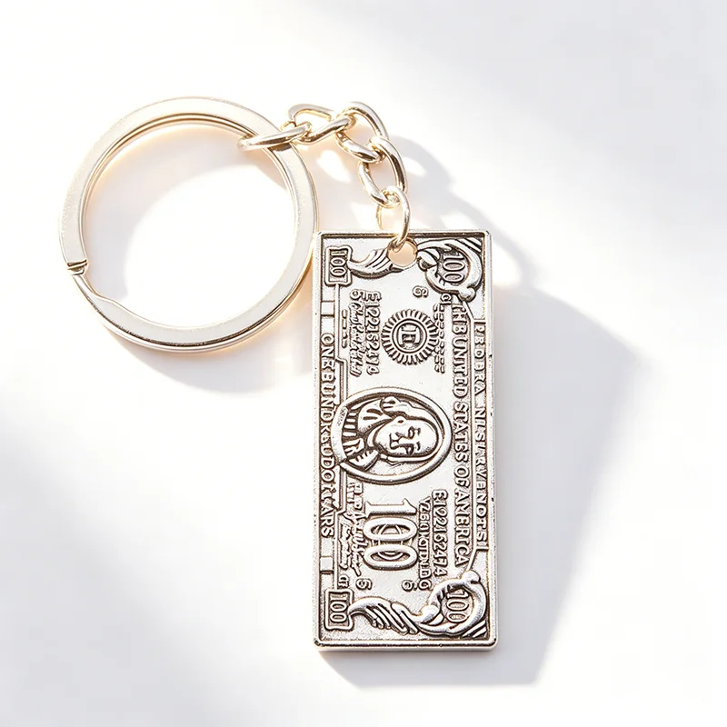 Mini US Dollar Keychain Hip-hop Retro Vintage Key Ring Purse Bag Backpack Car Key Accessory Friends Gift