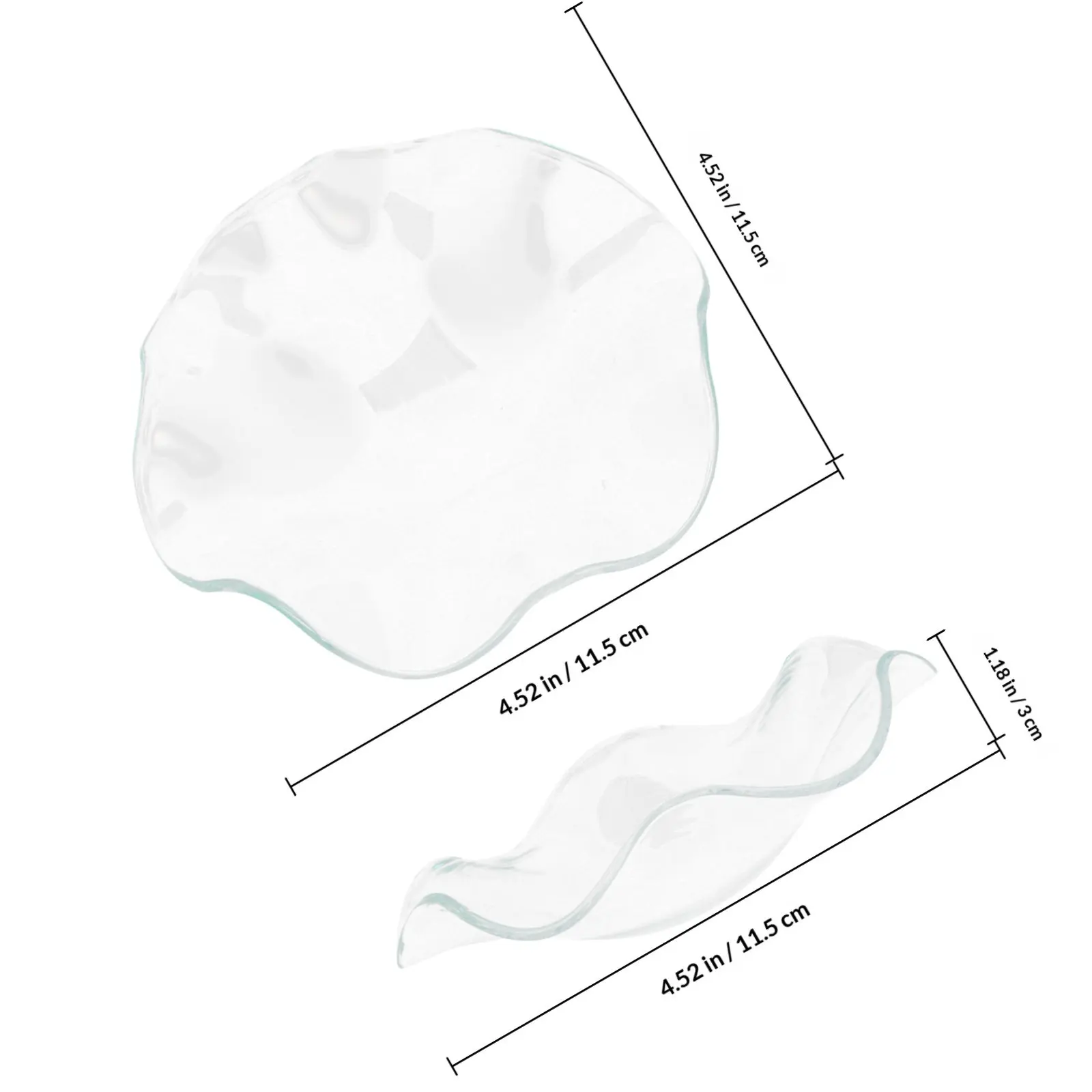 Small Replacement Transparent Glass Wavy Dish 115Mm Essential Oil Melting Wax Warmer Tray Aromatherapy Wax Warmer Tray