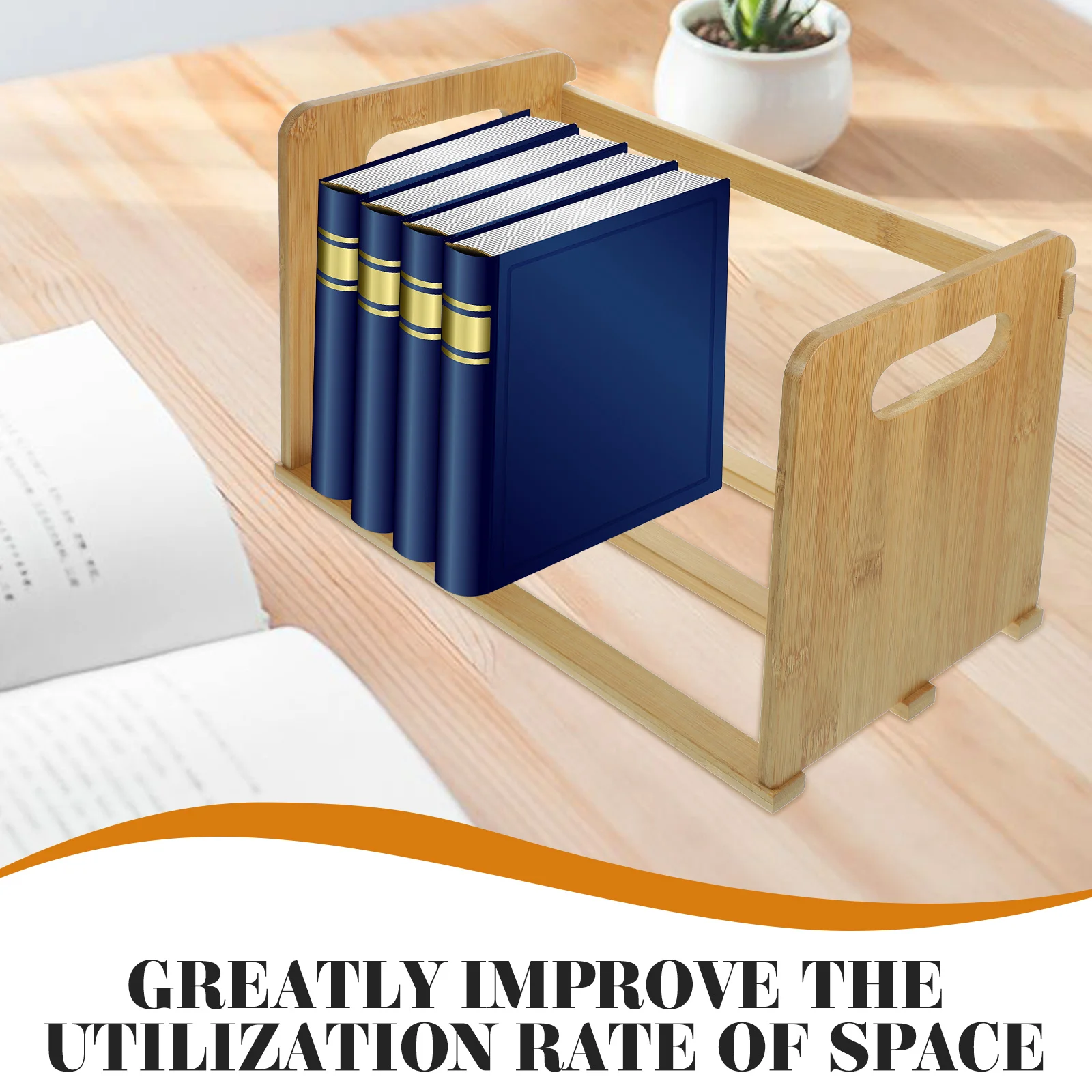

Creative Wooden Desktop Storage Rack Vinyl Record Storage Desk ganizer Sturdy Portable Small Book Holder