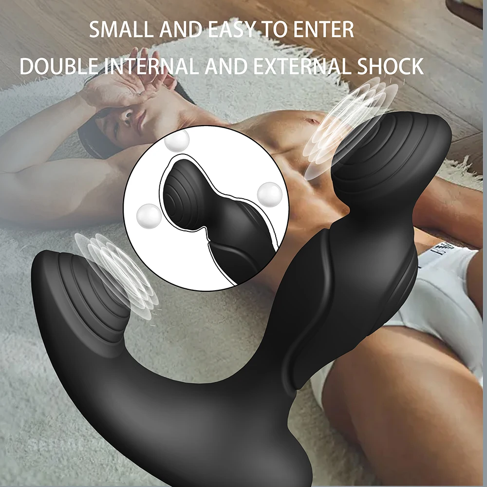 Powerful Male Prostate Massager Wireless Control Anal Plug Ring Delay Ejaculation Butt Plug Vibrator Sex Toy for Men Masturbator