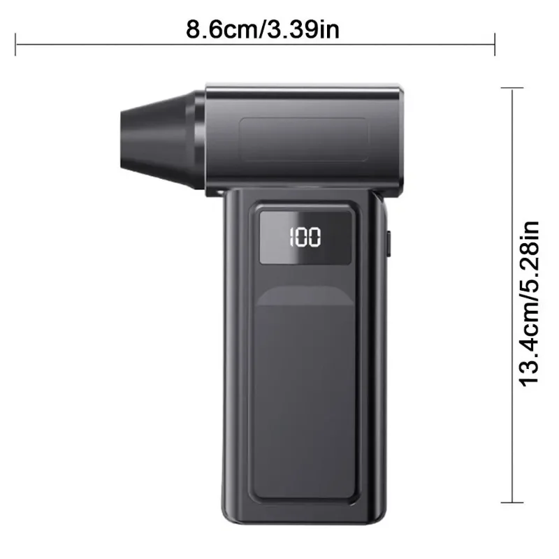 130000 RPM Handheld Turbo Violent Fan Illumination Digital Display Powerful Dust Blower Rechargeable High-Speed Brushless Motor
