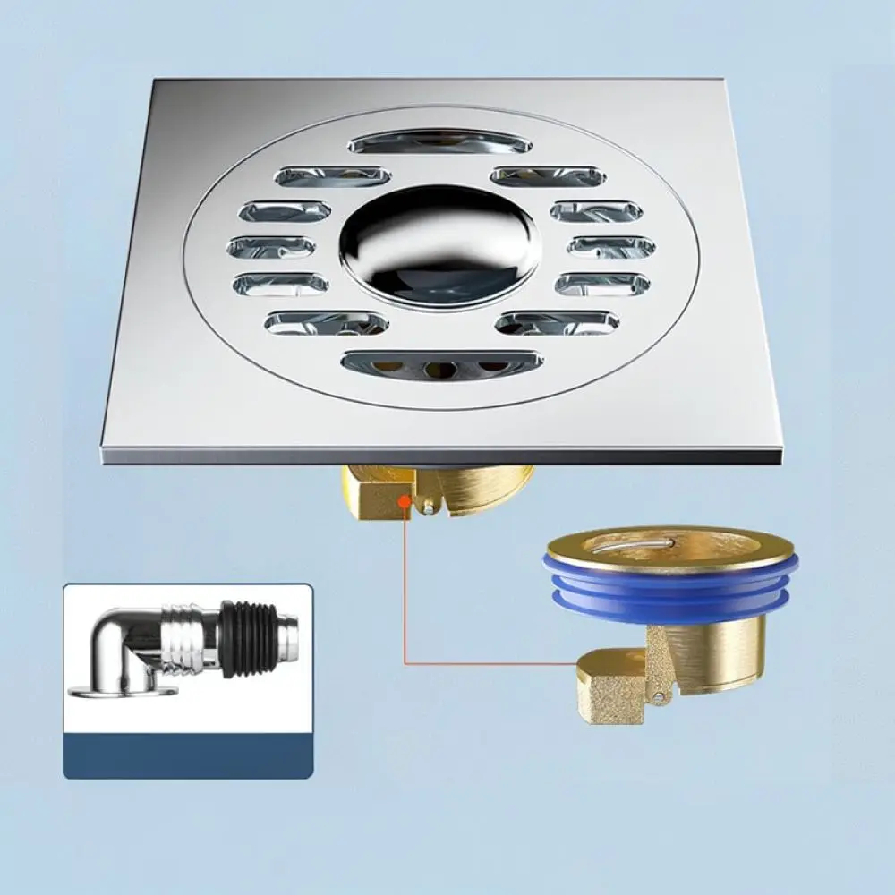 Premium Invisible Floor Drain Stainless Steel Gunmetal Tile Insert Odor Proof Shower Bathroom Waste Sewer Grate Filter