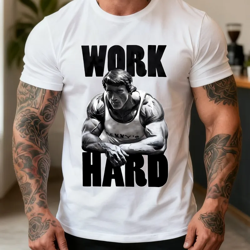 Arnold Schwarzenegger Never Give Up GYM Motivation Top Tee Best Seller Birthday Gift Men Women Unisex T Shirt