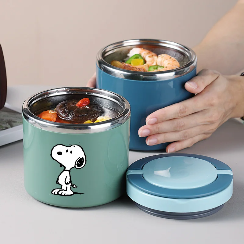 Snoopys caixa isolada preservação de calor recipientes de alimentos figura animal lancheiras térmicas refrigerador recipiente de piquenique escola portátil