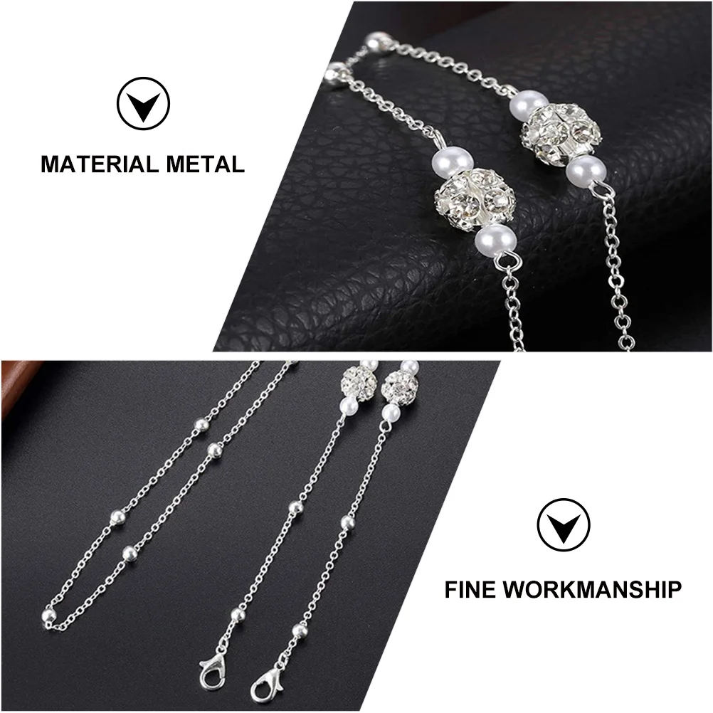 

1pc Anti-Loss Mask Pearl Metal Lanyard Holder Necklace Face Plated Durable Mask Holder For Glasses Masks Lanyard